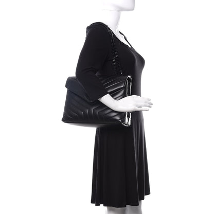 Saint Laurent Calfskin Y Quilted Monogram Medium Loulou Chain Satchel Black 2 of 11