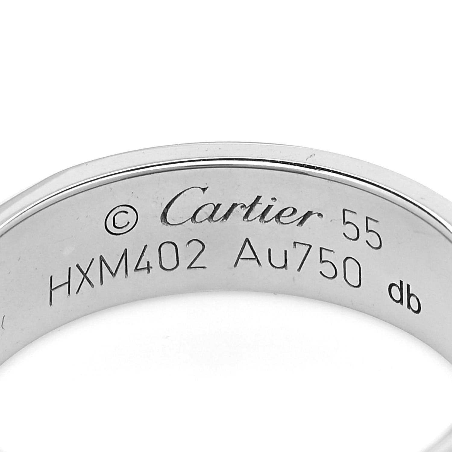 Cartier 18K White Gold 5.5mm LOVE Ring 55 7.25 4 of 4
