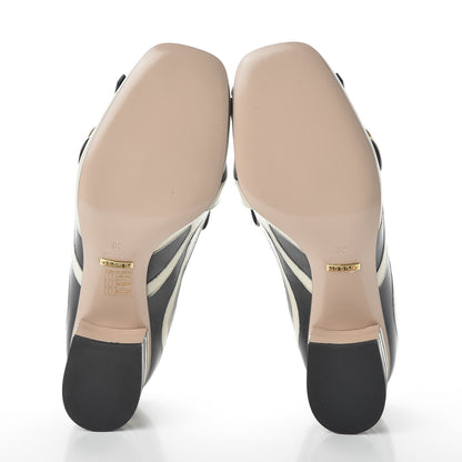 Gucci Malaga Kid Zebra Inlay GG Marmont Fringe Loafer 50mm Pumps 39 Mystic White Black 5 of 8