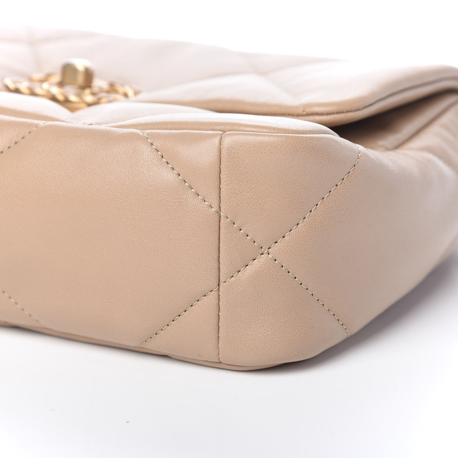 Chanel Lambskin Quilted Medium Chanel 19 Flap Dark Beige 9 of 10