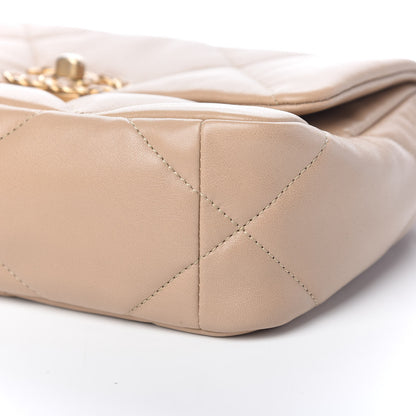 Chanel Lambskin Quilted Medium Chanel 19 Flap Dark Beige 9 of 10