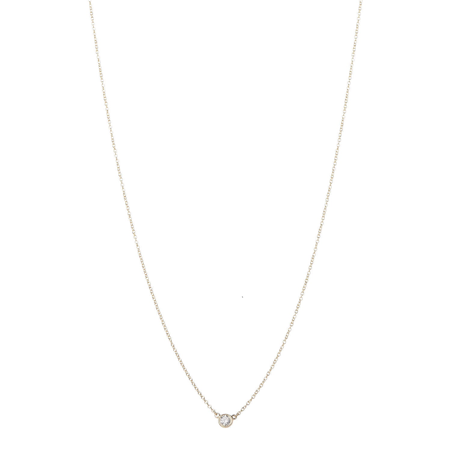 Tiffany 18K Yellow Gold Diamond .14ct Elsa Peretti Diamonds by the Yard Pendant Necklace 1 of 6