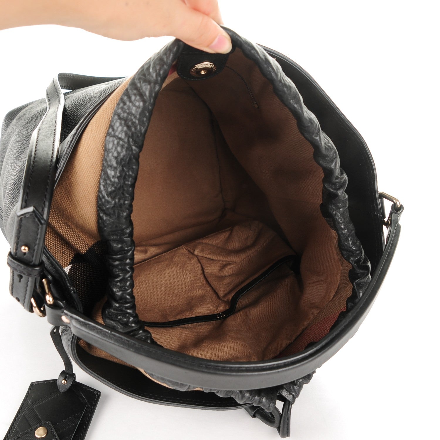 Burberry Grainy Calfskin Medium Susanna Hobo Black 5 of 8