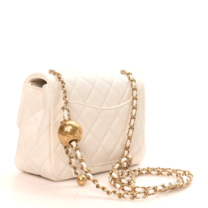 Chanel Lambskin Quilted Mini Pearl Crush Flap White 3 of 10