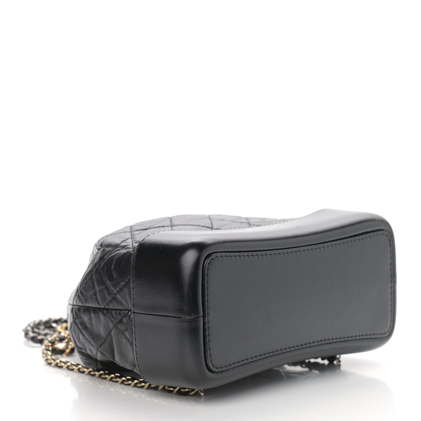 Aged Calfskin Quilted Small Gabrielle Backpack Black
