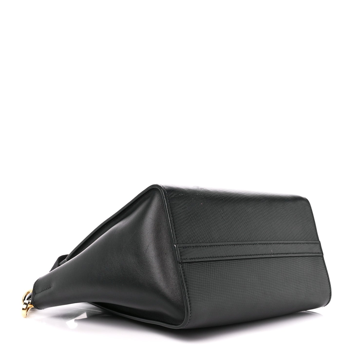 Vitello Glace Calfskin Twin Pocket Tote Black