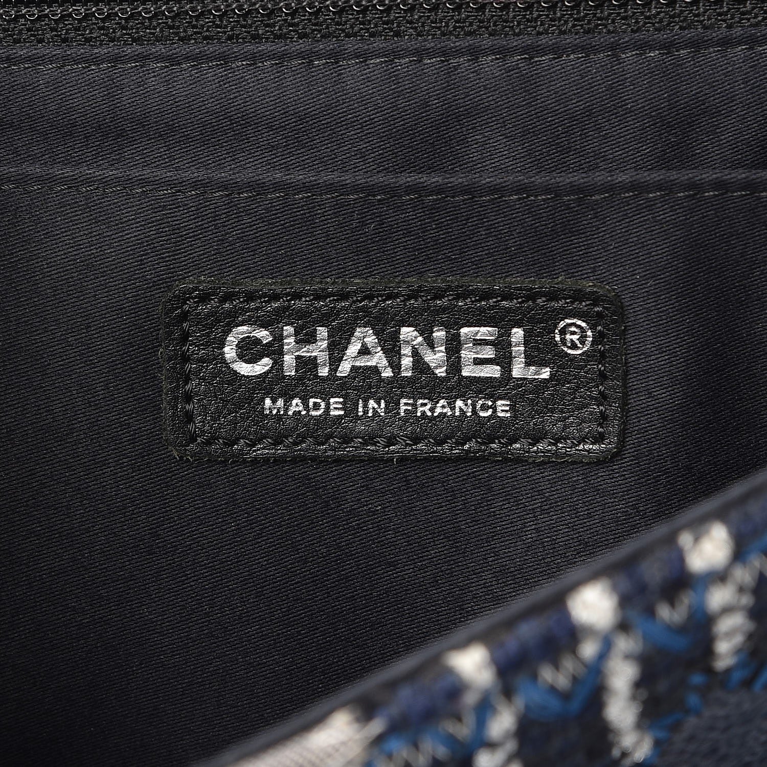 Chanel Denim Tweed Patchwork Jumbo Single Flap Blue 7 of 14