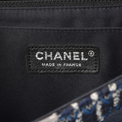 Chanel Denim Tweed Patchwork Jumbo Single Flap Blue 7 of 14