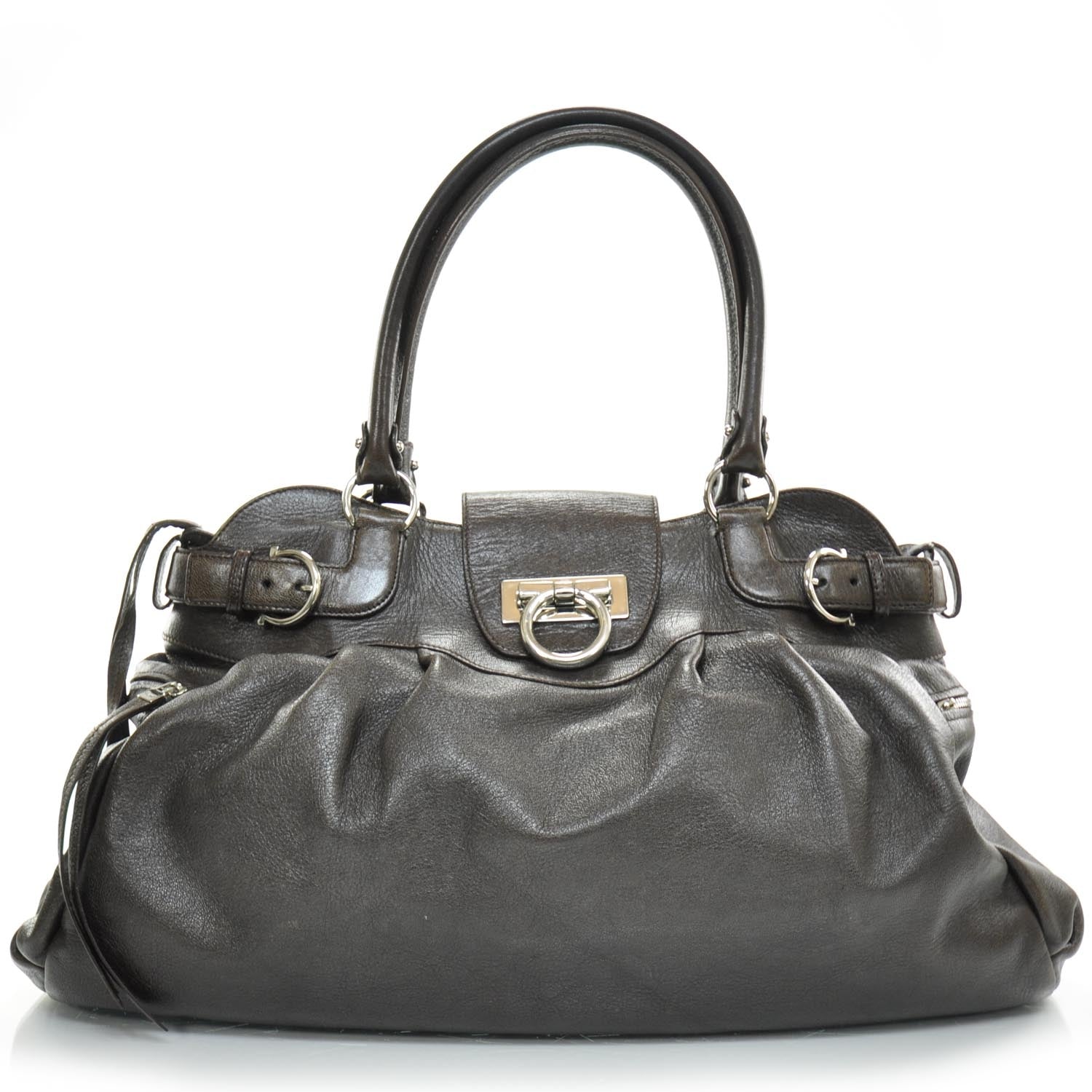 FASHIONPHILE SALVATOREFERRAGAMOLeatherMarisaDarkBrown 1 of 3