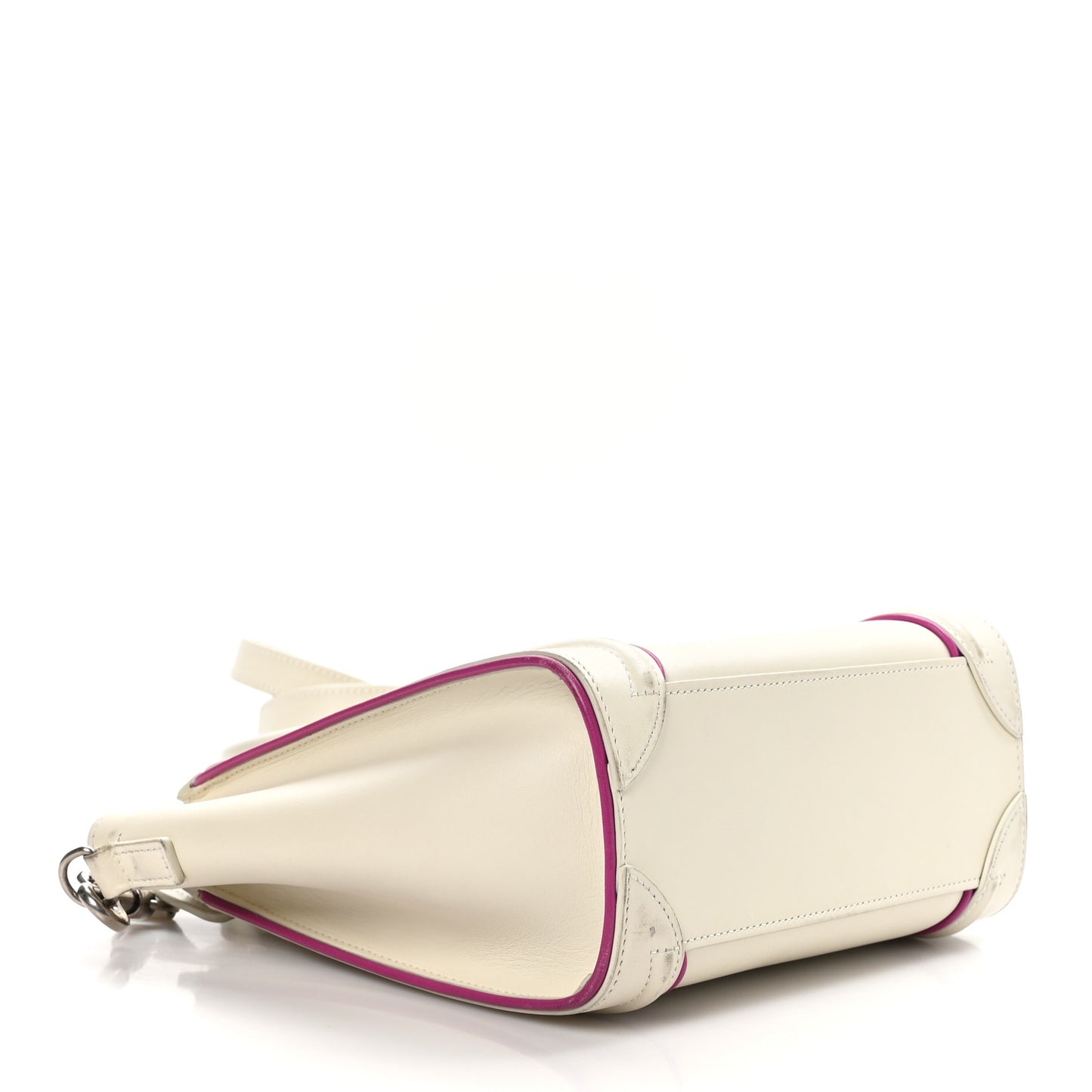 Smooth Calfskin Nano Luggage White Magenta