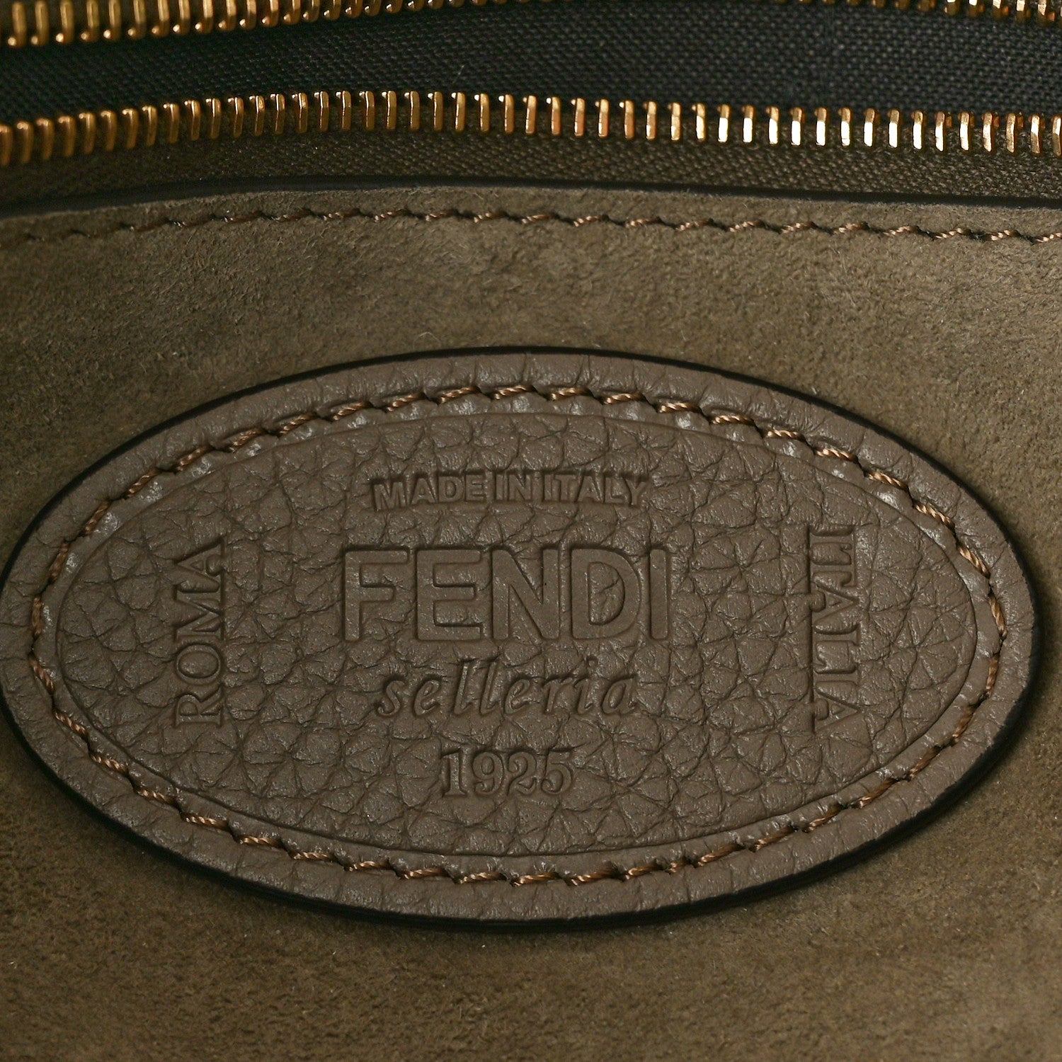 Fendi Vitello Stampa Granata Macro Stitchings Baguette Tartufo 6 of 9