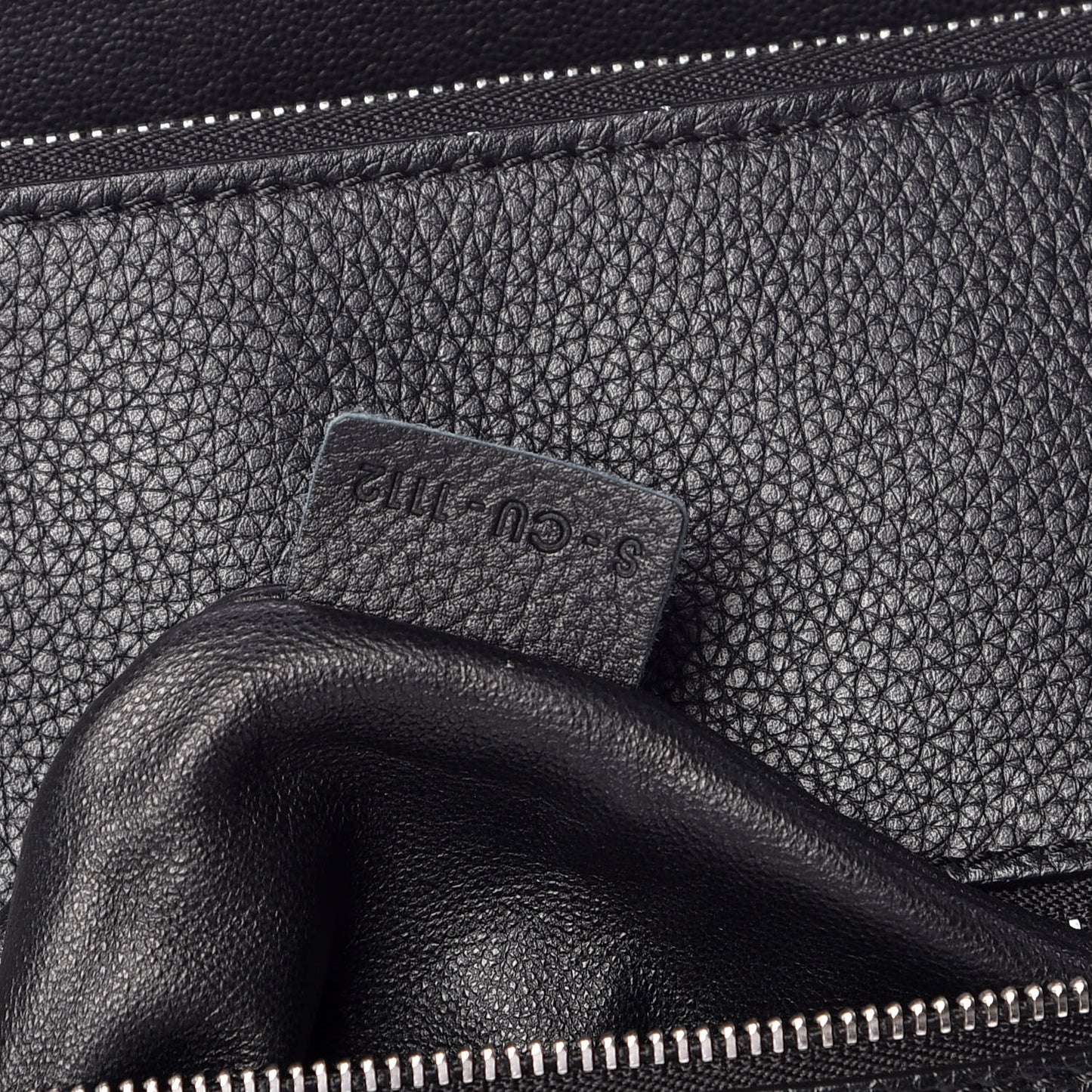 Drummed Calfskin Suede Double Zip Trapeze Black