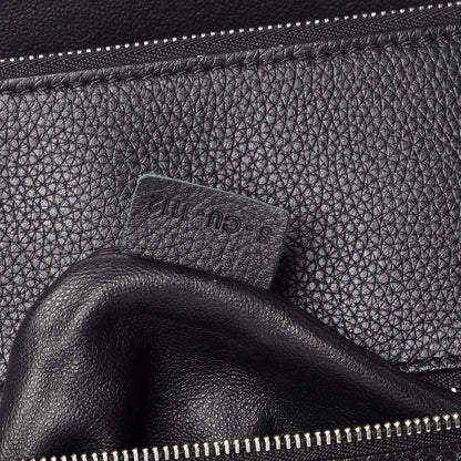 Celine Drummed Calfskin Suede Double Zip Trapeze Black 8 of 23