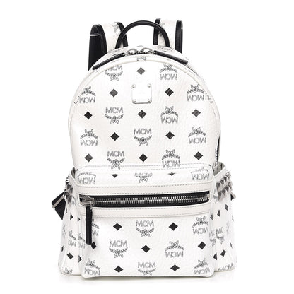 MCM Visetos Small Side Stud Stark Backpack White 1 of 9
