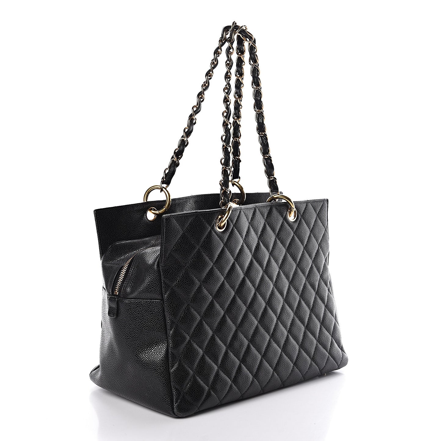 Caviar Quilted Petit Timeless Tote PTT Black