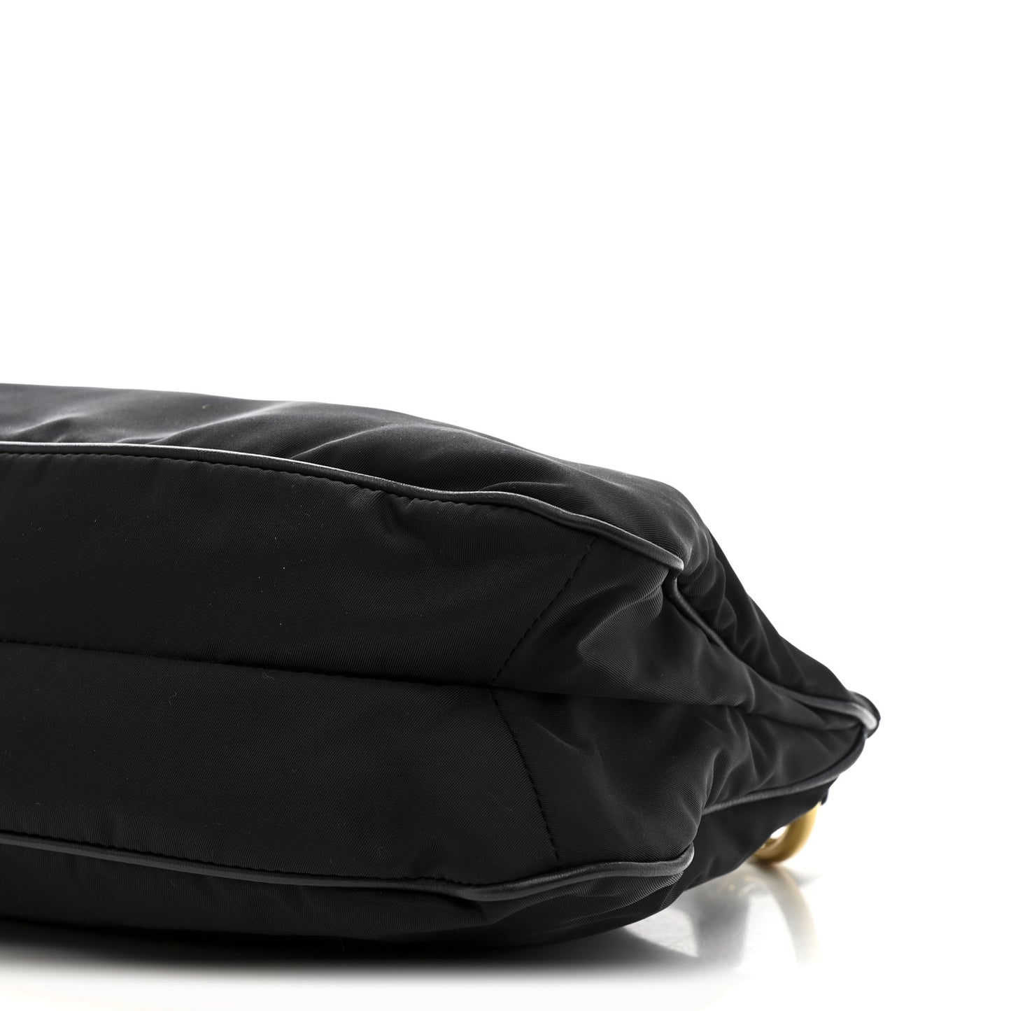 Tessuto Nylon Soft Calfskin Shoulder Bag Black