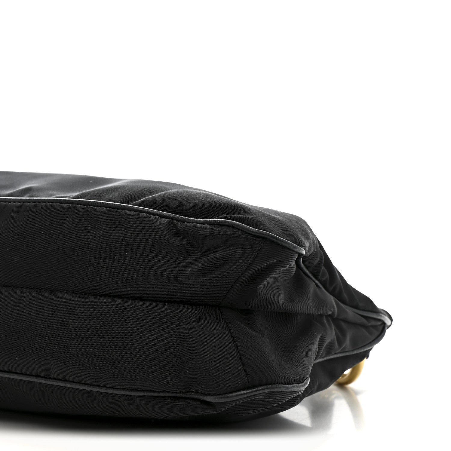 Prada Tessuto Nylon Soft Calfskin Shoulder Bag Black 11 of 13