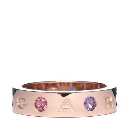 Bulgari 18K Rose Gold Amethyst Tourmaline Diamond Roman Sorbet Band Ring 55 7.25 3 of 5