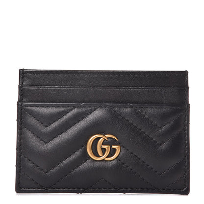 Gucci Calfskin Matelasse GG Marmont Card Holder Black 1 of 14