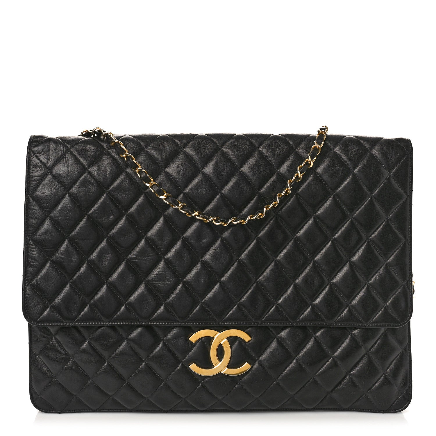 Chanel Lambskin Quilted Jumbo XL Maxi Single Flap Black 1 of 10