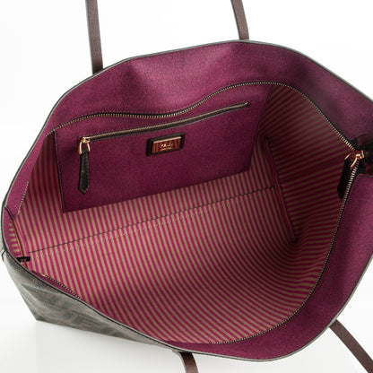 Fendi Zucca Spalmati Medium Roll Tote Tobacco Fuxia 5 of 8