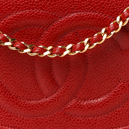 Chanel Caviar Timeless CC Wallet On Chain WOC Red 9 of 18