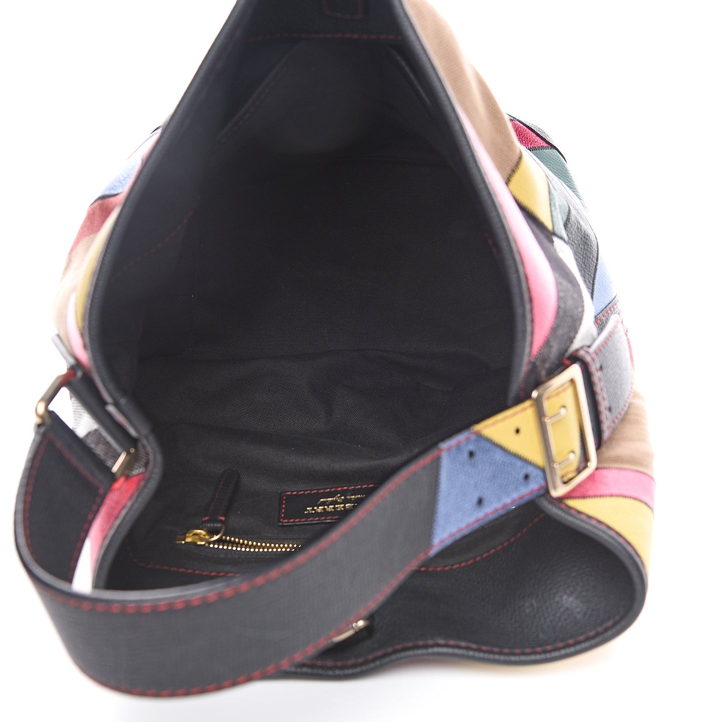 Canvas Calfskin Check Patchwork Medium Ashby Hobo Multicolor