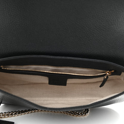 Gucci Pebbled Calfskin Medium Soho Flap Crossbody Black 5 of 10