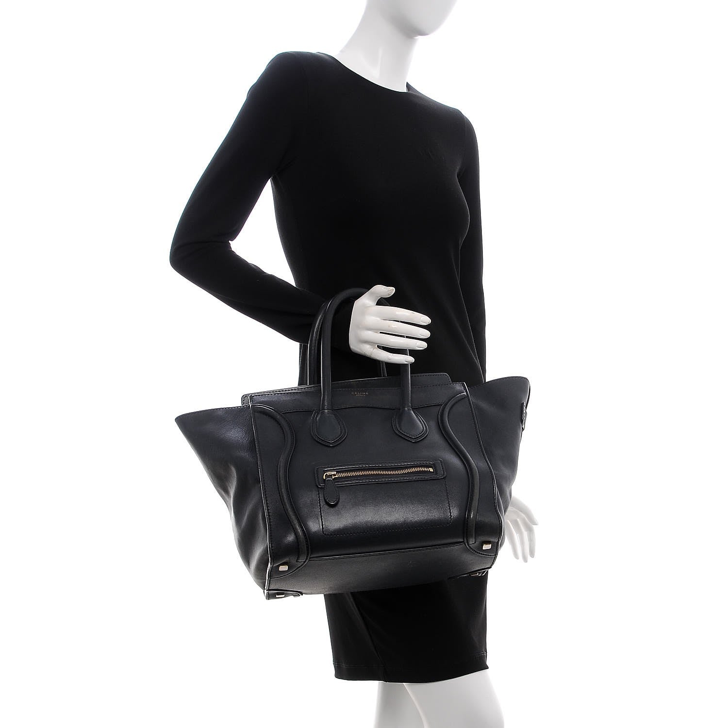 Celine Smooth Calfskin Mini Luggage Navy Blue 2 of 21