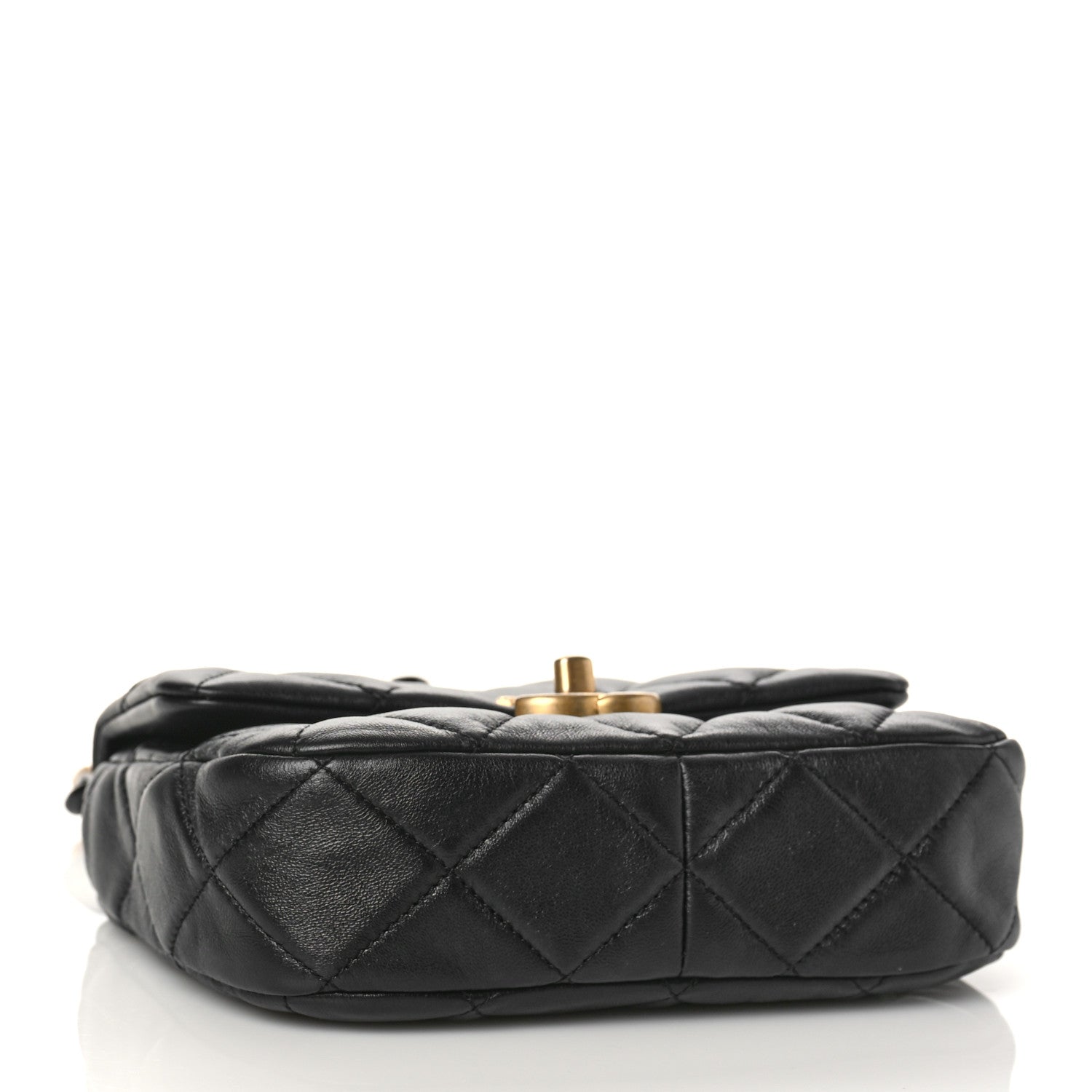 Chanel Lambskin Quilted Mini Lacquered Chain Flap Black 4 of 9
