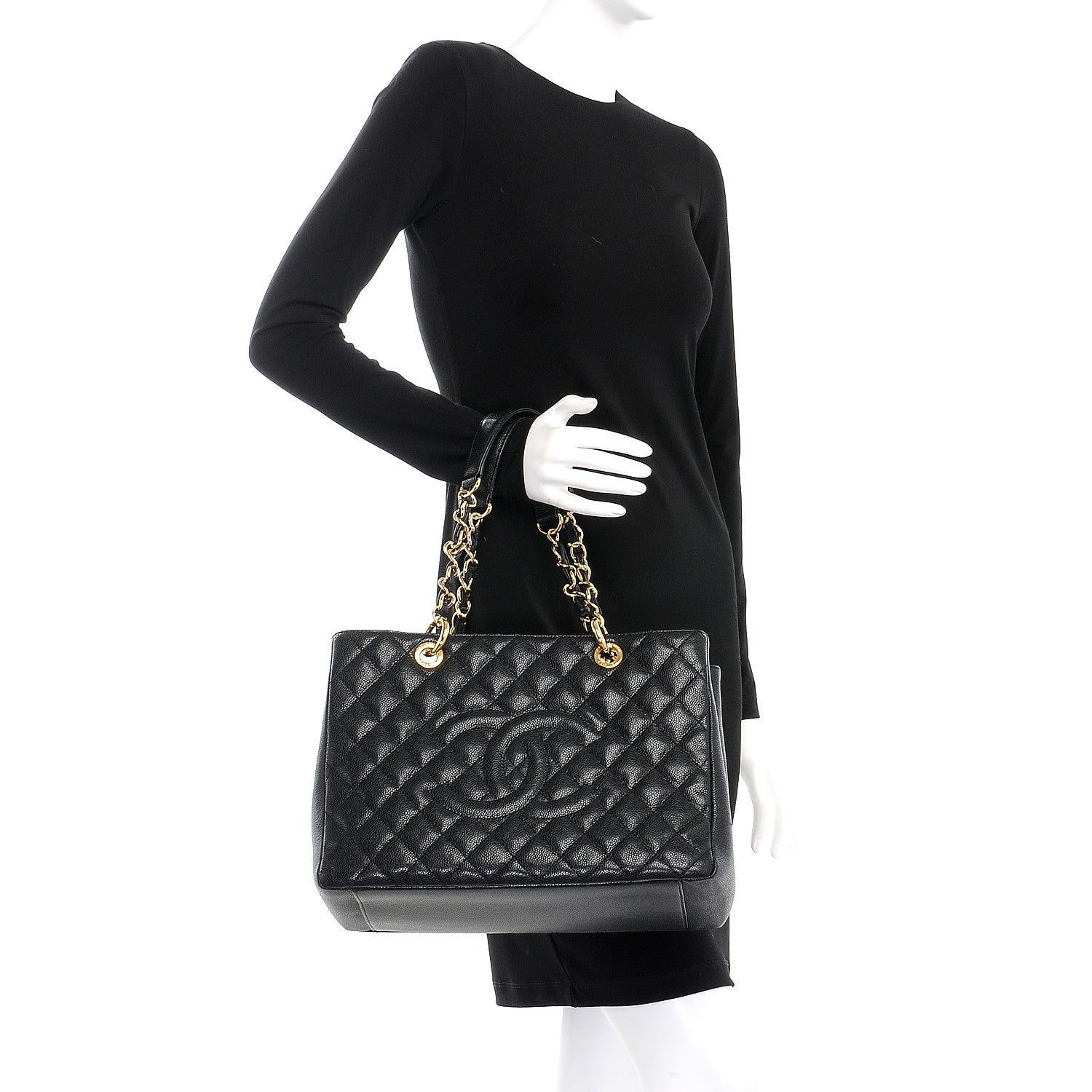Chanel Caviar Quilted Grand Shopping Tote GST Black 2 of 7