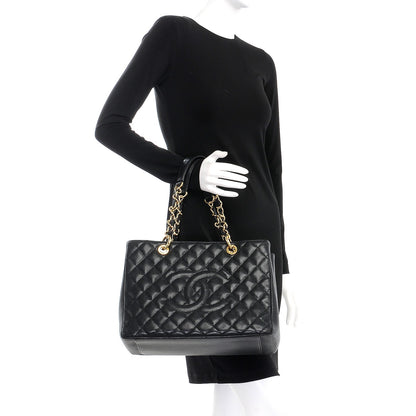 Chanel Caviar Quilted Grand Shopping Tote GST Black 2 of 7