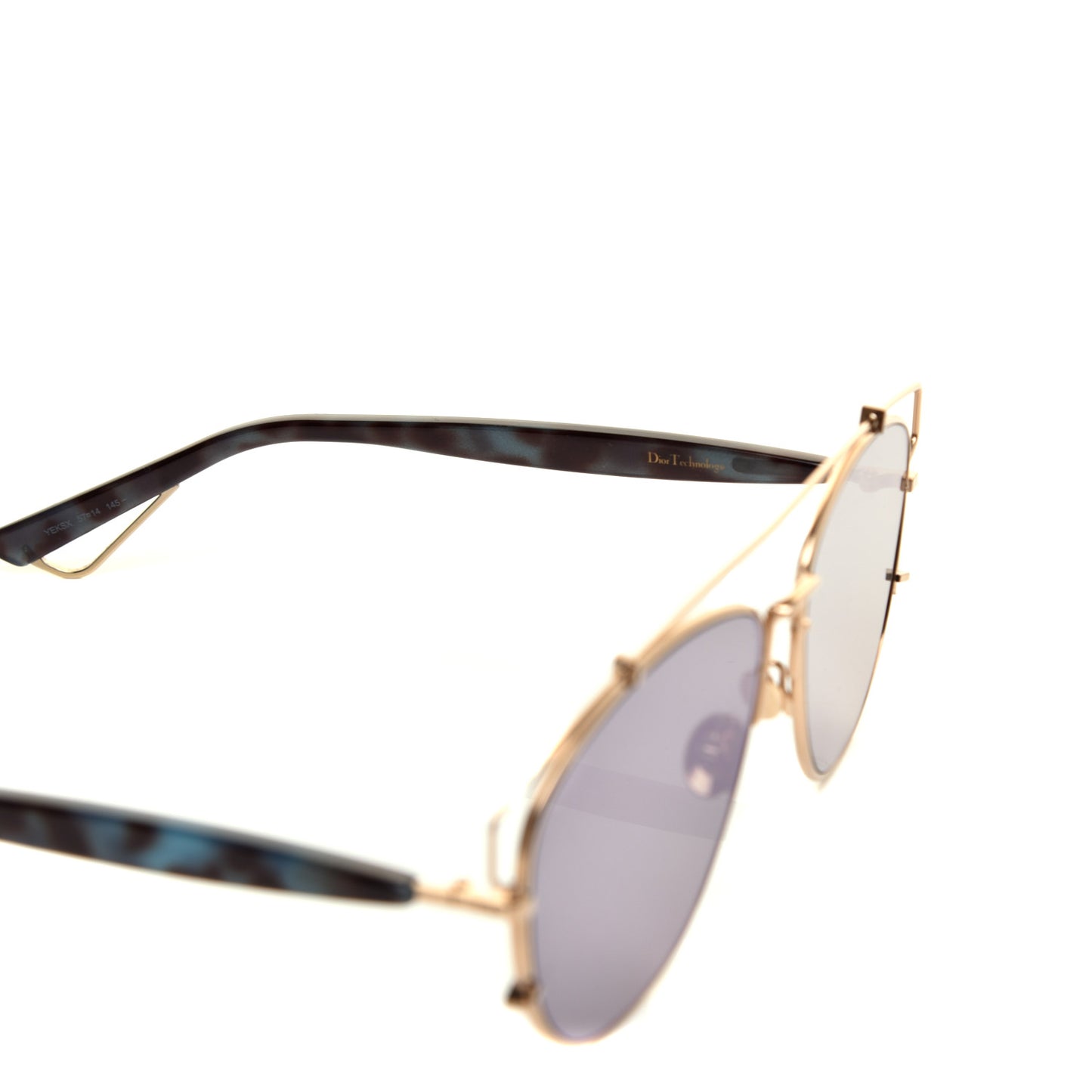 Metal Technologic Sunglasses Gold Blue
