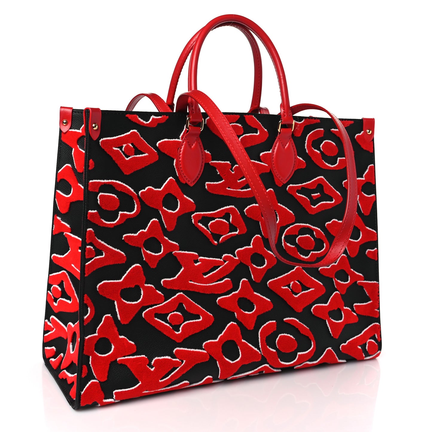 X UF Tufted Monogram Onthego GM Black Red