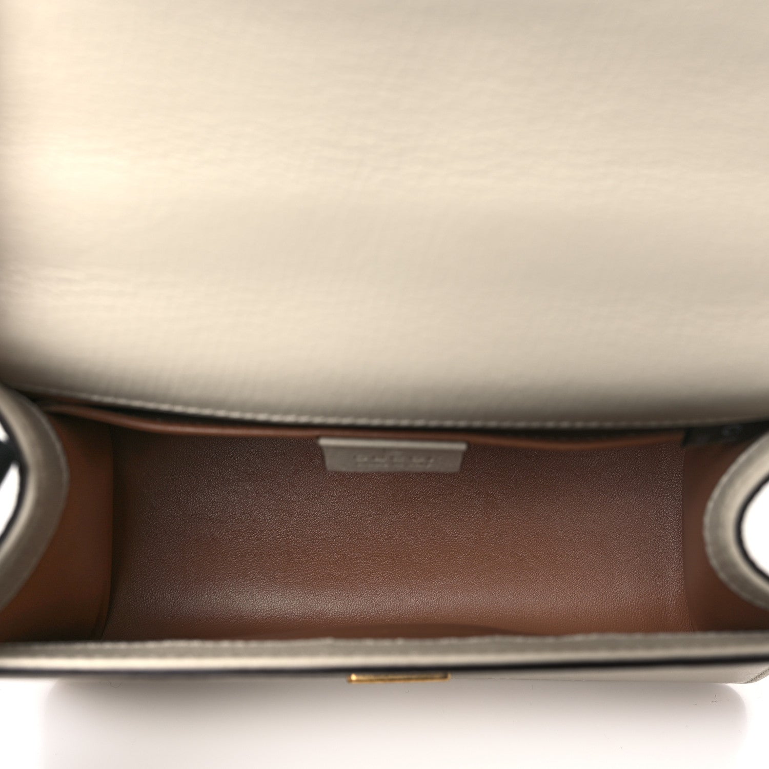 Gucci Goatskin Pearl Mini Fox Broche Bamboo Top Handle Bag Hibiscus Red Mystic White 5 of 10