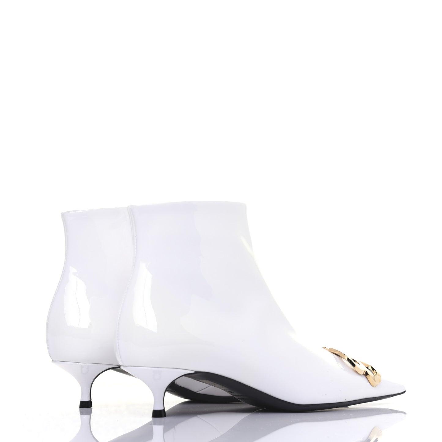 Patent BB Pointy Toe Ankle Booties 38 Optical White
