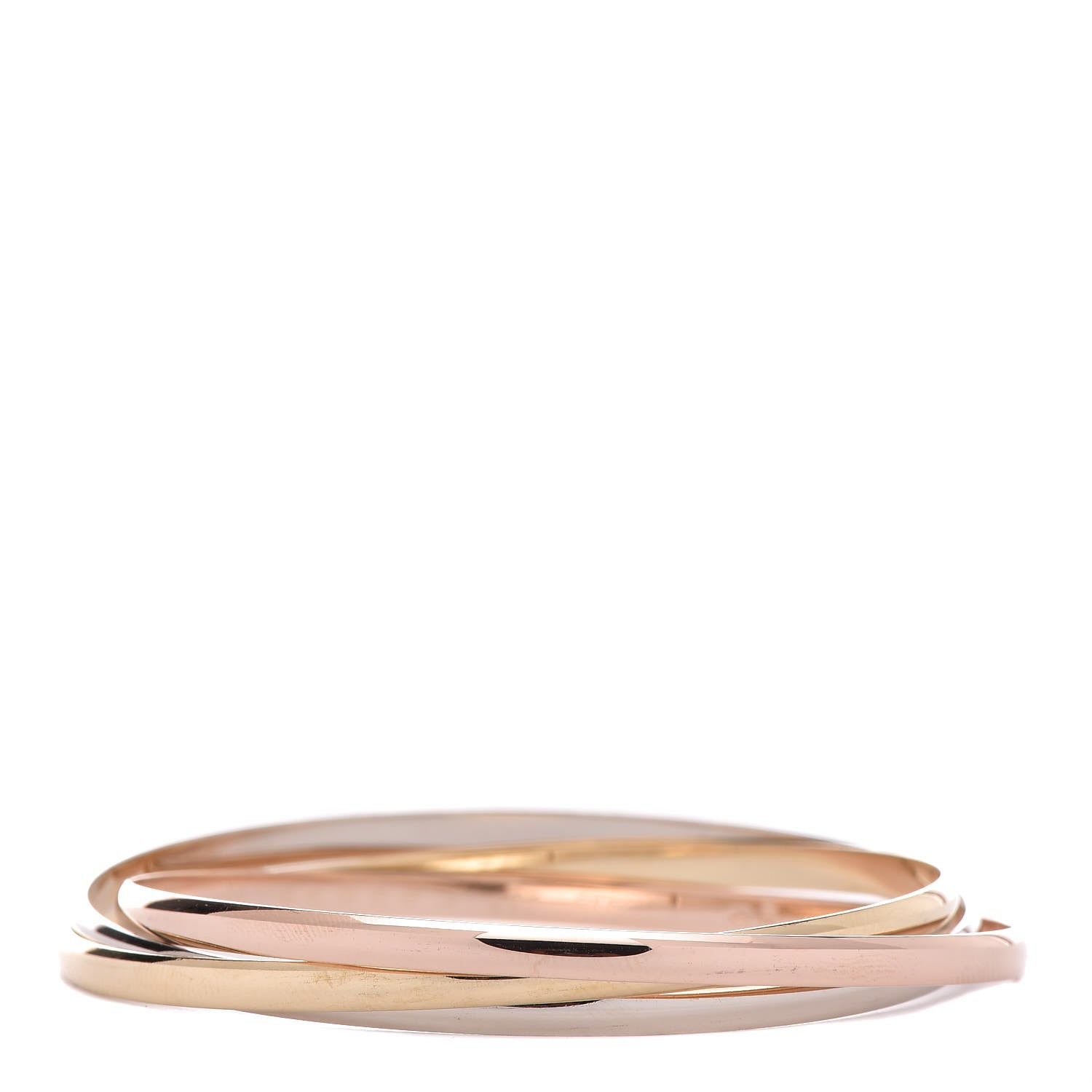 Cartier 18K Pink Yellow White Gold Trinity Bangle 62 3 of 5