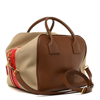 Burberry Calfskin Canvas Medium Cube Bowling Bag Malt Brown 3 of 16