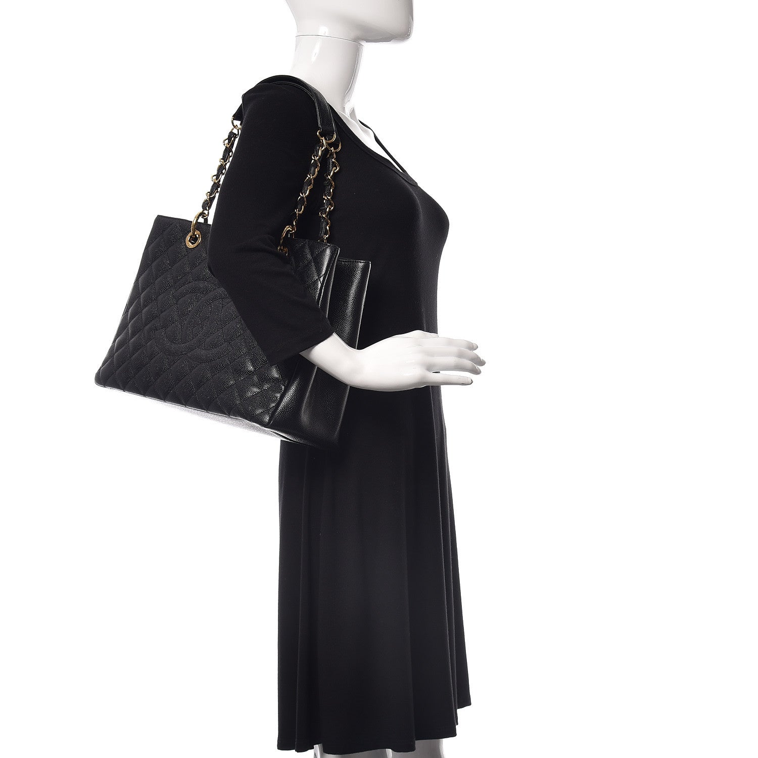 Chanel Caviar Quilted Grand Shopping Tote GST Black 2 of 10