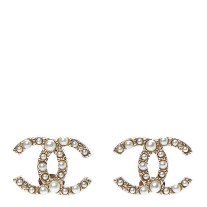 Chanel Pearl CC Earrings Light Gold 1 of 5