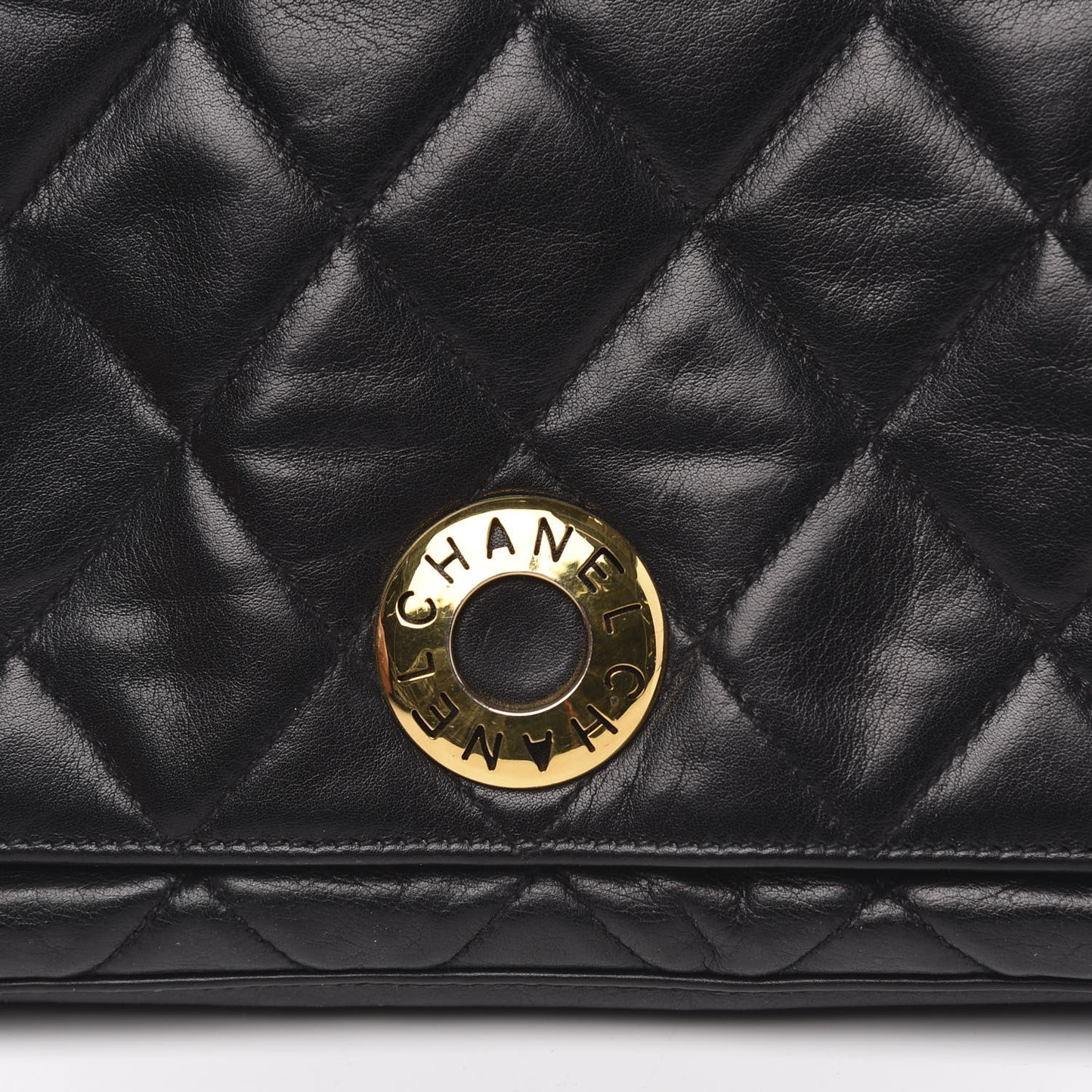 Lambskin Quilted Small Single Flap Black