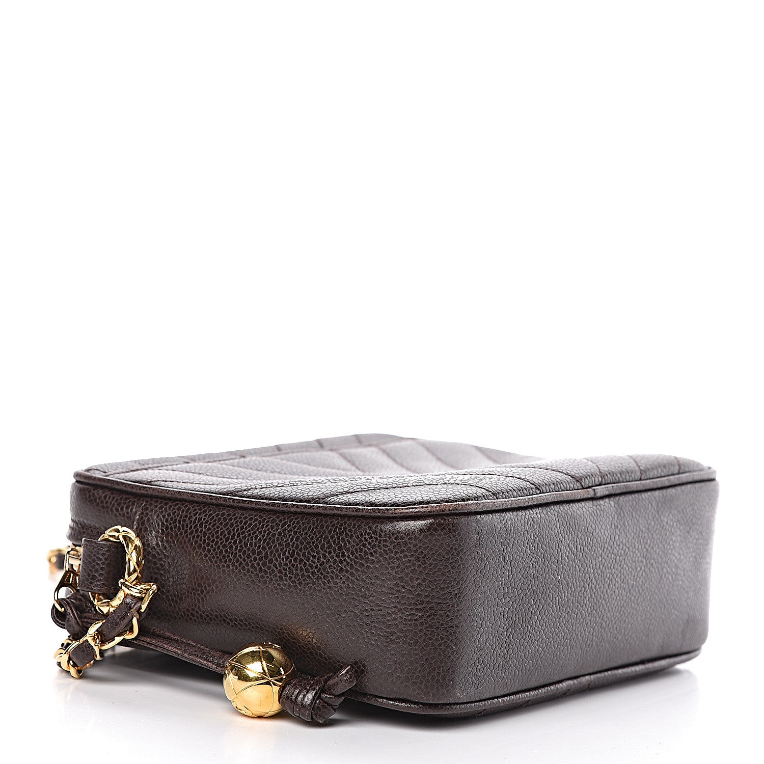 Chanel Caviar Chevron Quilted Camera Case Brown 4 of 15