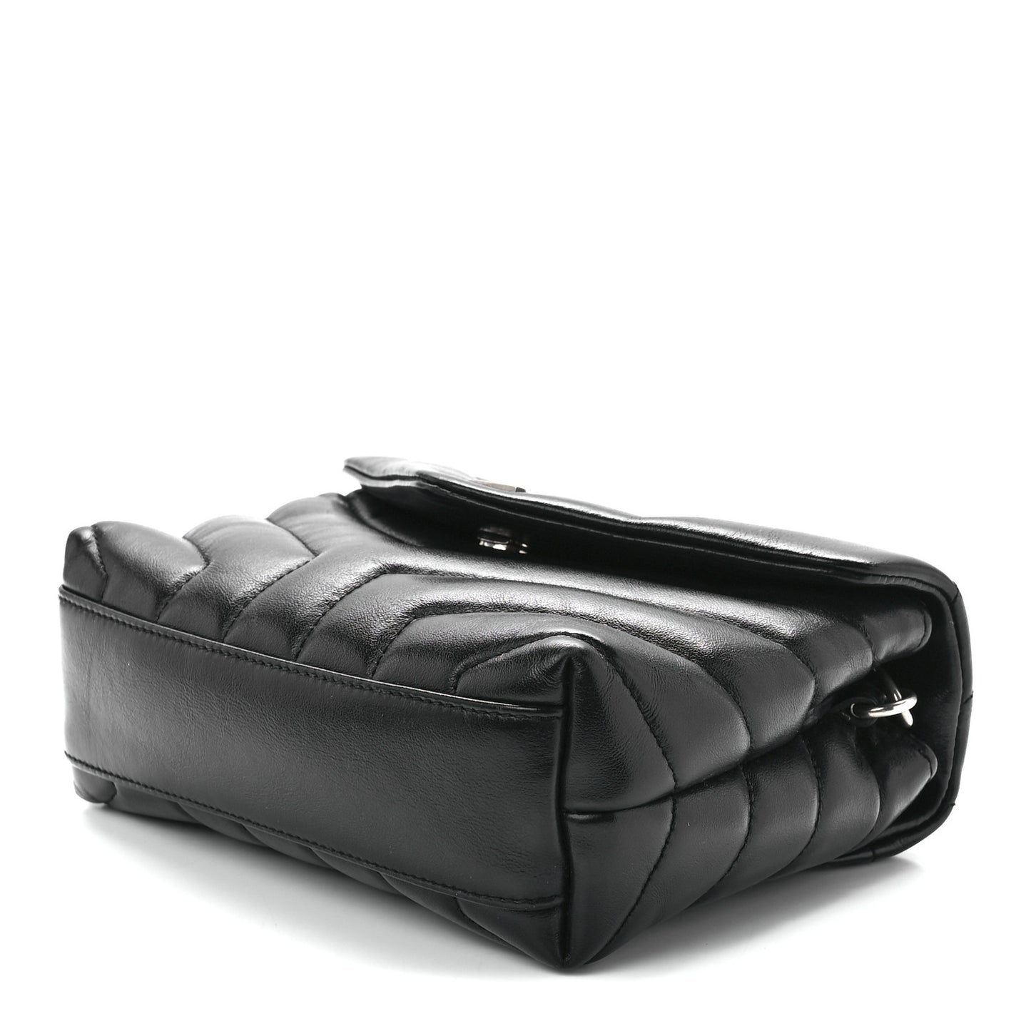 Calfskin Y Quilted Monogram Toy Loulou Crossbody Bag Black
