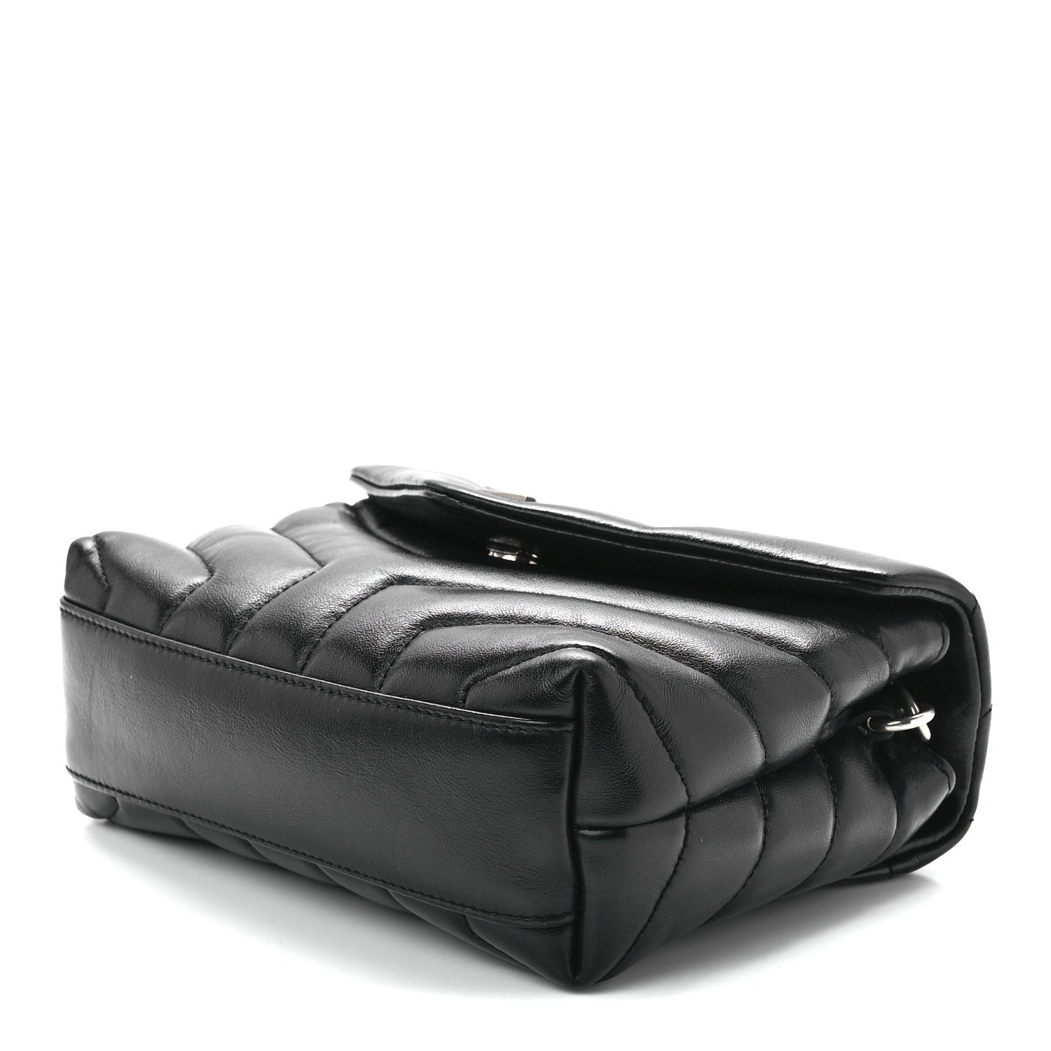 Saint Laurent Calfskin Y Quilted Monogram Toy Loulou Crossbody Bag Black 9 of 11