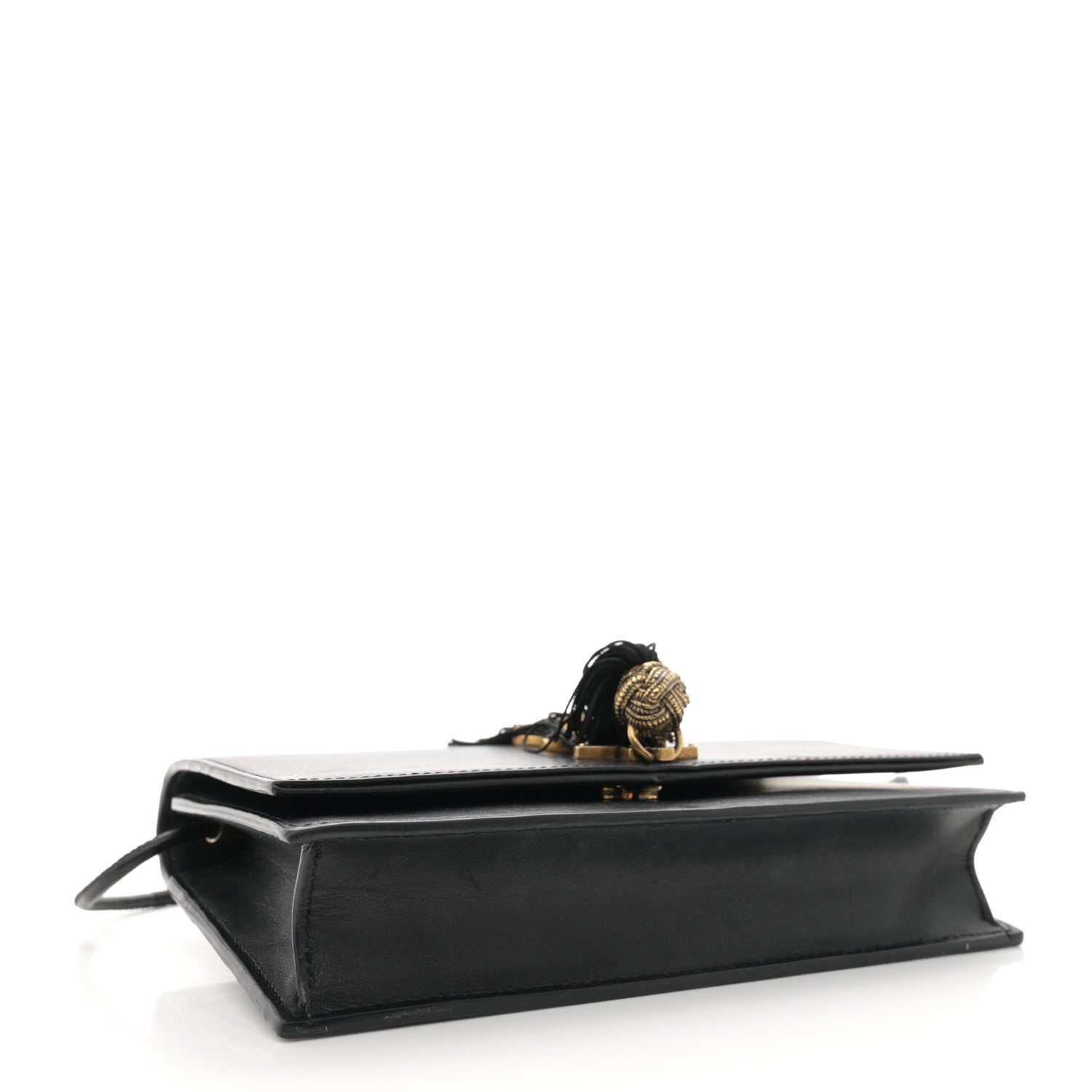 Saint Laurent Smooth Calfskin Small Classic Monogram Portefeuille On Chain Black 4 of 13