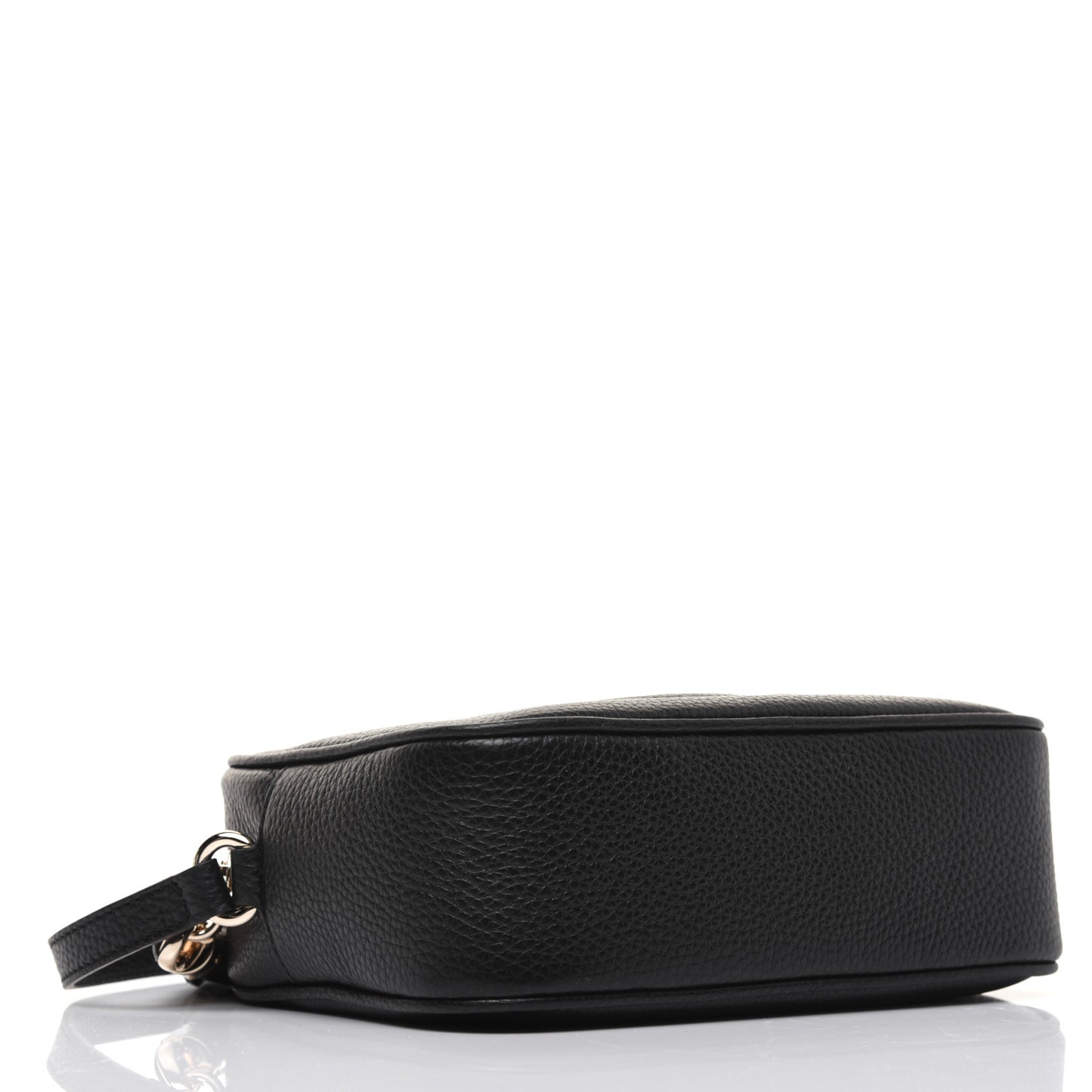 Pebbled Calfskin Small Soho Disco Bag Black