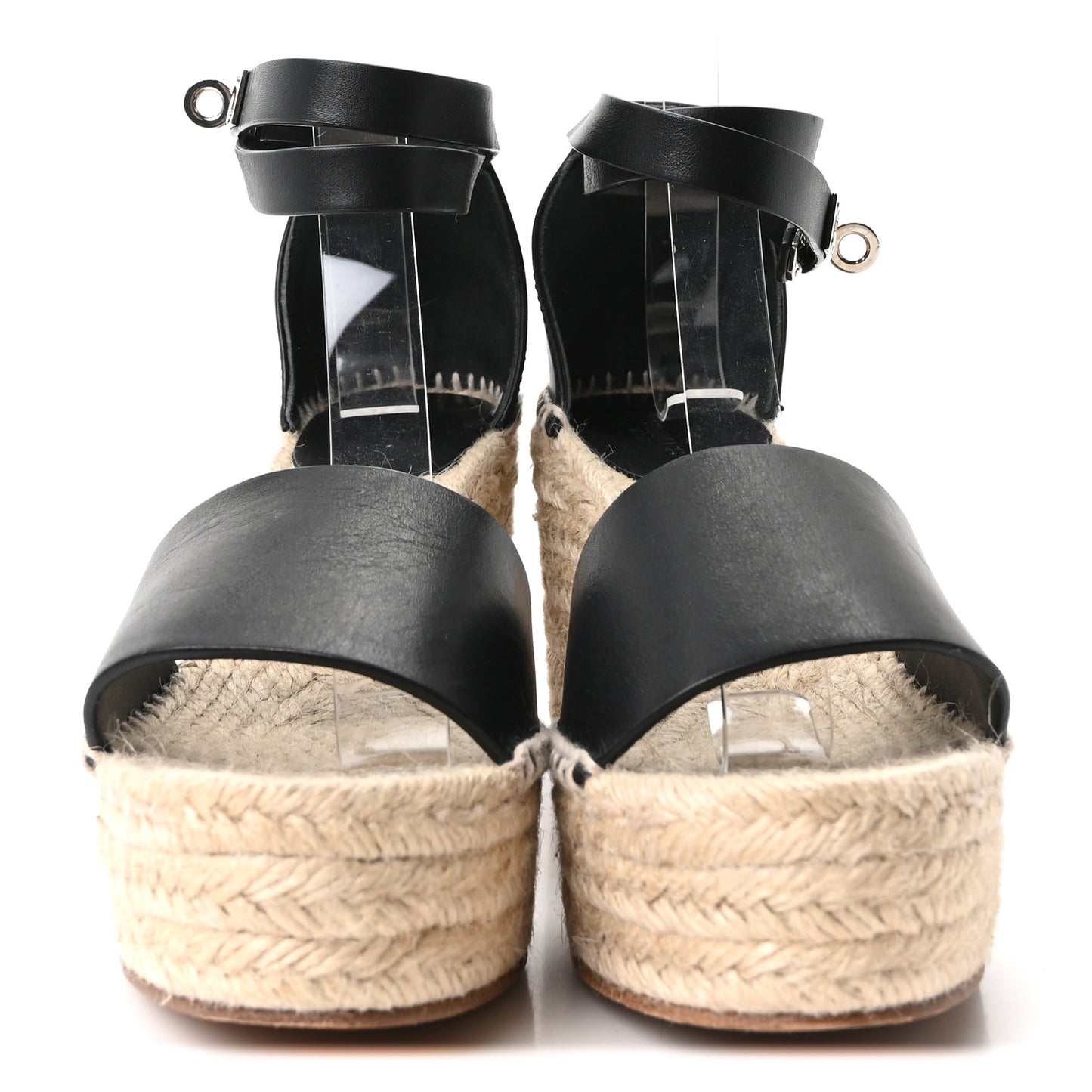 Calfskin Tipoli Espadrille Wedges 38 Black
