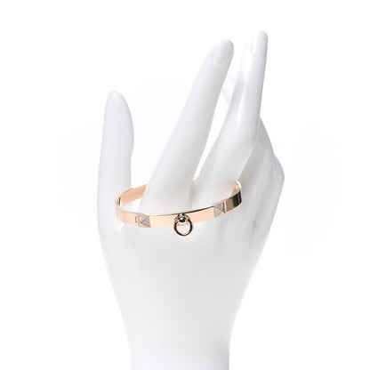 Hermes 18K Rose Gold Diamond PM Collier De Chien Bracelet SH 2 of 6