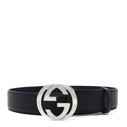 Gucci Guccissima Signature Interlocking G 40mm Belt 80 32 Blue 1 of 5