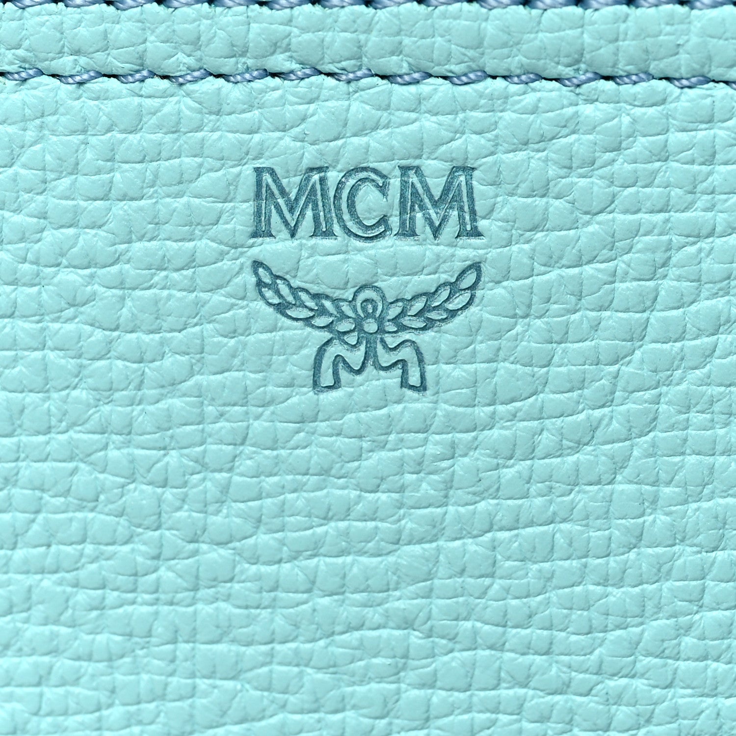 MCM Grained Calfskin Mini Tote Light Blue 6 of 10